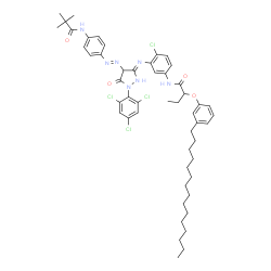 4-(4-((-2,2-Dimethyl-propanamido)-3-(2-chlor-5-(2-(3-pentadecylphenoxy)butylamido)anilin)-1-(2,4,6-trichlorphenyl)-2-pyrazolin)-5-one结构式