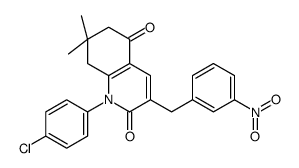 1-(4-氯苯基)-7,7-二甲基-3-(3-硝基苄基)-7,8-二氢喹啉-2,5(1H,6H)-二酮结构式