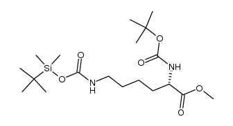 Nα-(tert-butoxycarbonyl)-Nε-(tert-butyldimethylsilyloxycarbonyl)-L-lysine methyl ester Structure