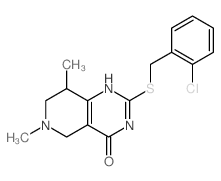 Pyrido[4,3-d]pyrimidin-4(3H)-one,2-[[(2-chlorophenyl)methyl]thio]-5,6,7,8-tetrahydro-6,8-dimethyl-结构式