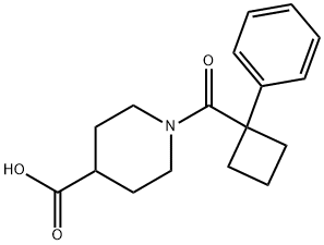 1-(1-phenylcyclobutanecarbonyl)piperidine-4-carboxylic acid Structure