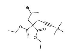 diethyl 2-(2-bromo-2-propenyl)-2-(3-(trimethylsilyl)-2-propynyl)propanedioate Structure