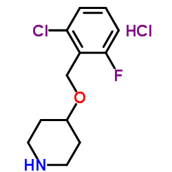 4-[(2-Chloro-6-fluorobenzyl)oxy]piperidine hydrochloride (1:1) structure