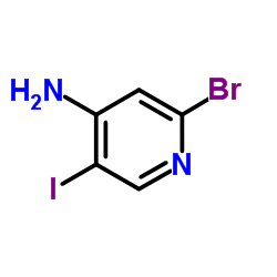 2-Bromo-5-iodo-4-pyridinamine structure