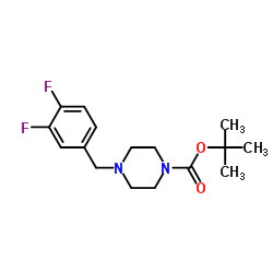 2-Methyl-2-propanyl 4-(3,4-difluorobenzyl)-1-piperazinecarboxylate结构式