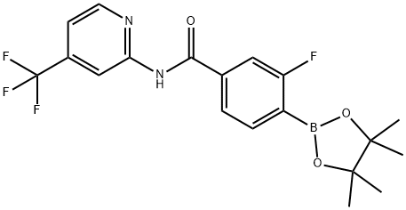 3-Fluoro-4-(4,4,5,5-tetramethyl-1,3,2-dioxaborolan-2-yl)-N-(4-(trifluoromethyl)pyridin-2-yl)benzamide structure