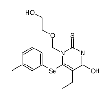 5-ethyl-1-(2-hydroxyethoxymethyl)-6-(3-methylphenyl)selanyl-2-sulfanylidenepyrimidin-4-one结构式