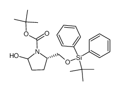 (5S)-1-(benzyloxycarbonyl)-5-[(tert-butyldiphenylsilyl)oxymethyl]-2-hydroxypyrrolidine结构式