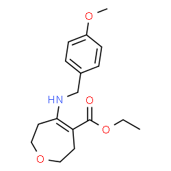 乙基 5-((4-甲氧苄基)氨基)-2,3,6,7-四氢噁庚英-4-甲酸基酯结构式