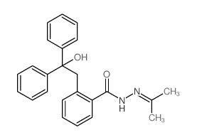 Benzoic acid,2-(2-hydroxy-2,2-diphenylethyl)-, 2-(1-methylethylidene)hydrazide Structure