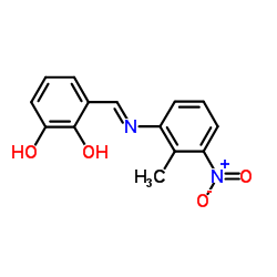 3-{(E)-[(2-Methyl-3-nitrophenyl)imino]methyl}-1,2-benzenediol Structure