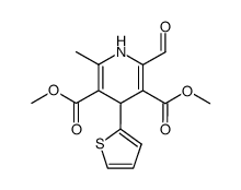 dimethyl 2-formyl-6-methyl-4-(thiophen-2-yl)-1,4-dihydropyridine-3,5-dicarboxylate结构式