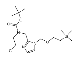 1,1-Dimethylethyl N-(2-chloroethyl)-N-(1-{[2-(trimethylsilyl)ethoxy]methyl}-1H-imidazole-2-ylmethyl)carbamate结构式