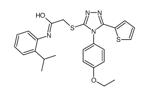 2-[[4-(4-ethoxyphenyl)-5-thiophen-2-yl-1,2,4-triazol-3-yl]sulfanyl]-N-(2-propan-2-ylphenyl)acetamide结构式