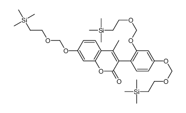 3-[2,4-bis(2-trimethylsilylethoxymethoxy)phenyl]-4-methyl-7-(2-trimethylsilylethoxymethoxy)chromen-2-one结构式