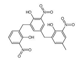 4-<(2-Hydroxy-5-methyl-3-nitro)benzyl>-2-<(2-hydroxy-3-nitro)benzyl>-6-nitrophenol结构式