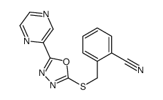 Benzonitrile, 2-[[(5-pyrazinyl-1,3,4-oxadiazol-2-yl)thio]methyl]- (9CI) structure