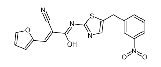 2-cyano-3-(furan-2-yl)-N-[5-[(3-nitrophenyl)methyl]-1,3-thiazol-2-yl]prop-2-enamide结构式