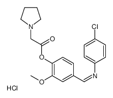 [4-[(4-chlorophenyl)iminomethyl]-2-methoxyphenyl] 2-pyrrolidin-1-ylacetate,hydrochloride Structure