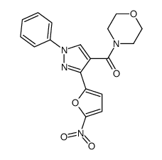 morpholin-4-yl-[3-(5-nitrofuran-2-yl)-1-phenylpyrazol-4-yl]methanone结构式