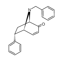 (1R,5S,6S)-8-Benzyl-6-phenyl-8-aza-bicyclo[3.2.1]oct-3-en-2-one Structure