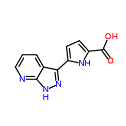 5-(1H-pyrazolo[3,4-b]pyridin-3-yl)-1H-pyrrole-2-carboxylic acid structure