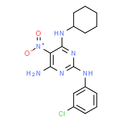 N~2~-(3-chlorophenyl)-N~4~-cyclohexyl-5-nitropyrimidine-2,4,6-triamine picture