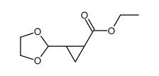 ethyl (1R,2R)-2-(1,3-dioxolan-2-yl)cyclopropane-1-carboxylate结构式