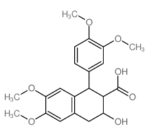 2-Naphthalenecarboxylicacid, 1-(3,4-dimethoxyphenyl)-1,2,3,4-tetrahydro-3-hydroxy-6,7-dimethoxy- Structure