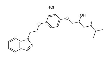 1-[4-[2-(1H-indazol-1-yl)ethoxy]phenoxy]-3-isopropylamino-2-propanol hydrochloride Structure