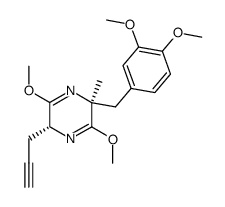 (2S,5R)-2-(3,4-dimethoxybenzyl)-3,6-dimethoxy-2-methyl-5-(prop-2-yn-1-yl)-2,5-dihydropyrazine结构式