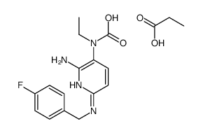 [2-amino-6-[(4-fluorophenyl)methylamino]pyridin-3-yl]-ethylcarbamic acid,propanoic acid Structure