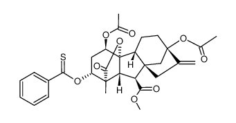 ent-1α,13-diacetoxy-10-hydroxy-3β-thiobenzoyloxy-20-norgibberell-16-ene-7,19-dioic acid 7-methyl ester 19,10-lactone结构式