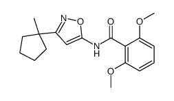 2,6-dimethoxy-N-[3-(1-methylcyclopentyl)-1,2-oxazol-5-yl]benzamide结构式