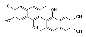 3-methyl-2-(1,6,7-trihydroxy-3-methylnaphthalen-2-yl)naphthalene-1,6,7-triol Structure