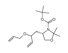 tert-butyl (4S)-4-(2-(allyloxy)but-3-en-1-yl)-2,2-dimethyloxazolidine-3-carboxylate结构式