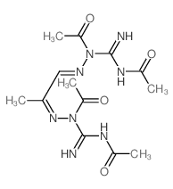 N-[[(1E)-1-[acetyl-(N-acetylcarbamimidoyl)hydrazinylidene]propan-2-ylidene]amino]-N-(N-acetylcarbamimidoyl)acetamide结构式