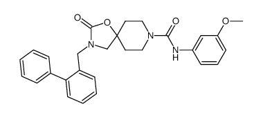 [62] 3-biphenyl-2-ylmethyl-2-oxo-1-oxa-3,8-diazaspiro[4.5]decane-8-carboxylic acid (3-methoxyphenyl)amide Structure