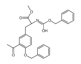 3-乙酰基-N-苄氧基羰基-4-O-苄基-L-酪氨酸甲基酯结构式