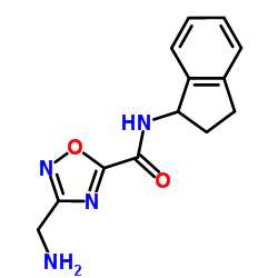 3-(Aminomethyl)-N-(2,3-dihydro-1H-inden-1-yl)-1,2,4-oxadiazole-5-carboxamide结构式