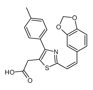 2-[2-[(E)-2-(1,3-benzodioxol-5-yl)ethenyl]-4-(4-methylphenyl)-1,3-thiazol-5-yl]acetic acid结构式