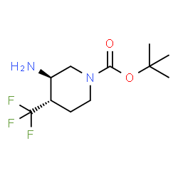 tert-butyl trans-3-amino-4-(trifluoromethyl)piperidine-1-carboxylate结构式