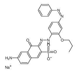 sodium,(3E)-6-amino-4-oxo-3-[(4-phenyldiazenyl-2-propoxyphenyl)hydrazinylidene]naphthalene-2-sulfonate结构式