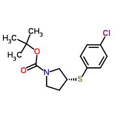 (R)-3-(4-Chloro-phenylsulfanyl)-pyrrolidine-1-carboxylic acid tert-butyl ester Structure