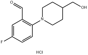 5-Fluoro-2-[4-(hydroxymethyl)piperidin-1-yl]benzaldehyde hydrochloride Structure