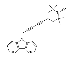 1-(2,2,6,6-tetramethyl-1-oxyl-1,2,5,6-tetrahydropyridinyl-4)-5-(N-carbazolyl)-penta-1,3-diyne结构式