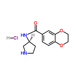 2,3-Dihydro-benzo[1,4]dioxine-6-carboxylic acid (S)-pyrrolidin-3-ylamide hydrochloride structure