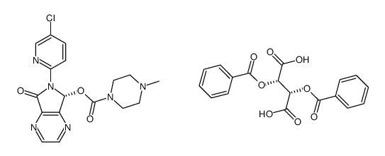 (R)-6-(5-chloropyridin-2-yl)-7-oxo-6,7-dihydro-5H-pyrrolo[3,4b]pyrazin-5-yl 4-methylpiperazine-1-carboxylate D-(+)-O,O'-dibenzoyltartaric acid salt Structure