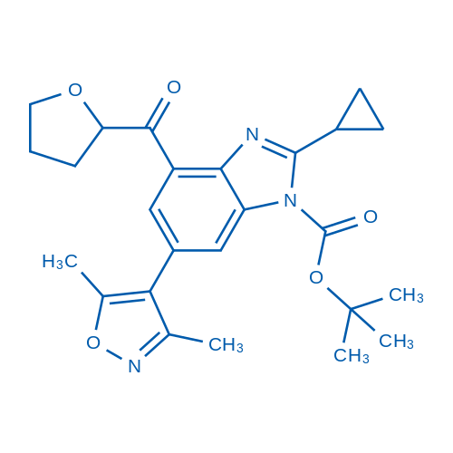 2-环丙基-6-(3,5-二甲基异恶唑-4-基)-4-(四氢呋喃-2-羰基)-1H-苯并[d]咪唑-1-羧酸叔丁酯图片