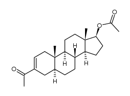 3-acetyl-17-acetoxyandrost-2-ene Structure